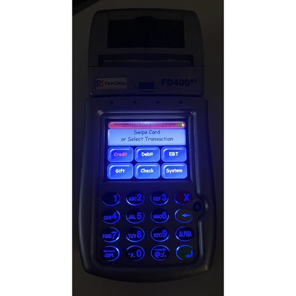 First Data Credit Card Reader FD 400GT GPRS EMV Thermal Debit Card Machine Works - Picture 2 of 12